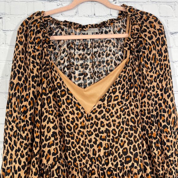 Wonderly Dress Womens Plus 3X Animal Print Ruffle Baby Doll Festival Date Night - Picture 3 of 15